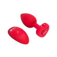 Charger l'image dans la galerie, B-Vibe's Vibrating Heart Jewel Plug M/L in Red