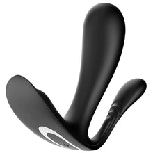 Load image into Gallery viewer, Vibrateur à triple stimulation Top Secret+ en noir de Satisfyer sur fond blanc