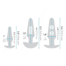 Charger l'image dans la galerie, Esquisse des plug de l'ensemble d'initiation au sexe anal par B-Vibe avec les dimensions