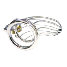 Charger l&#39;image dans la galerie, Rouge stainless steel chastity cock cage with padlock and key
