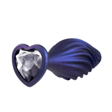 Load image into Gallery viewer, Blush Swirling Bling anal plug with gem-incrusted heart-shaped base
