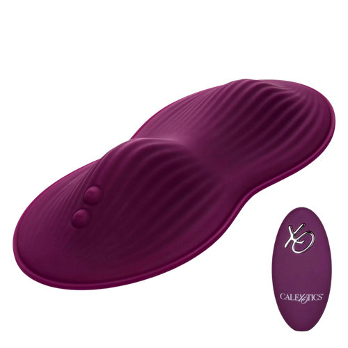 Vibromasseur violet foncé Lust de Calexotics avec sa télécommande