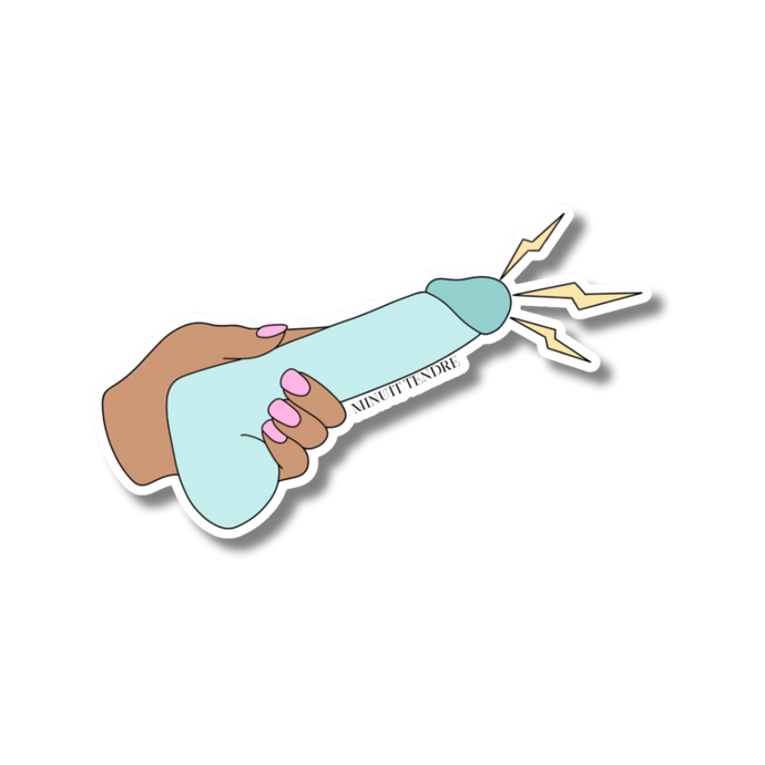 Magic Wand : sticker of a hand holding a dildo by Minuit Tendre