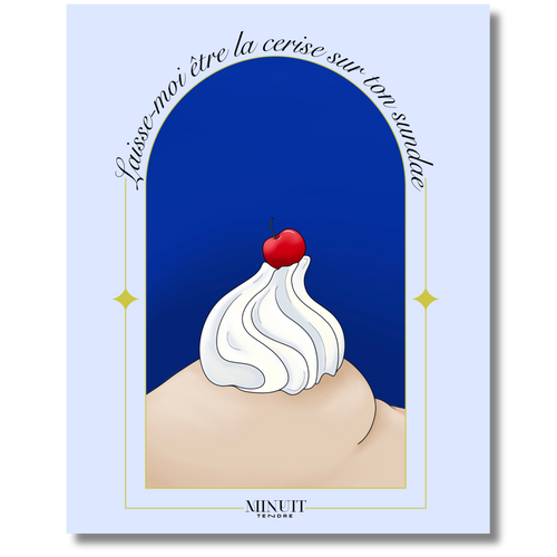 Cerise sur le sundae art print by Minuit Tendre