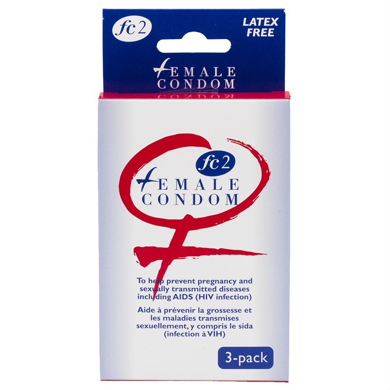 Boîte de préservatifs vaginaux en nitrile sur fond blanc