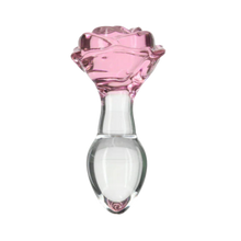 Charger l&#39;image dans la galerie, Rosy flower shaped glass anal plug by Pillow Talk
