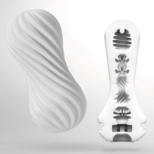Load image into Gallery viewer, Masturbateur pénien blanc Flex de Tenga avec schéma de sa texture interne 
