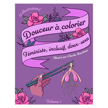 Load image into Gallery viewer, Couverture du livre à colorier &quot;Douceur à Colorier&quot; par Charlie Bourdeau
