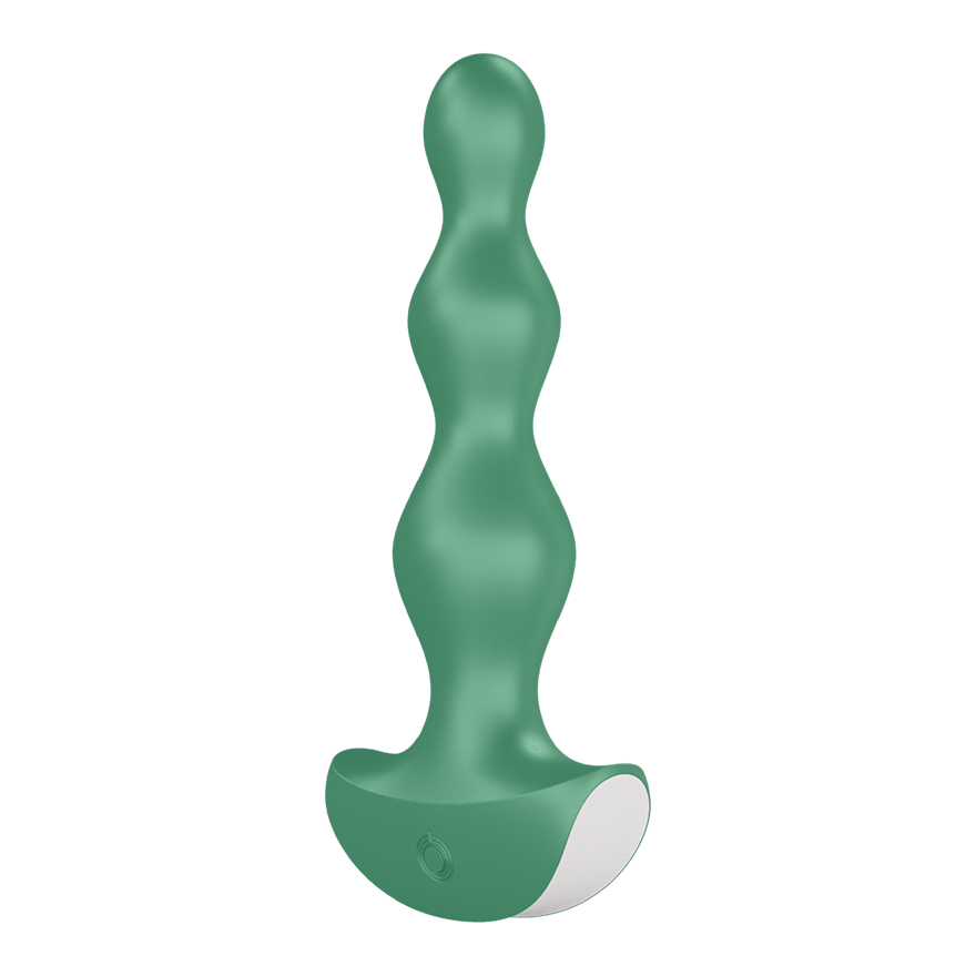 Perles anales vibrantes vertes Lolli 2 de Satisfyer sur fond blanc
